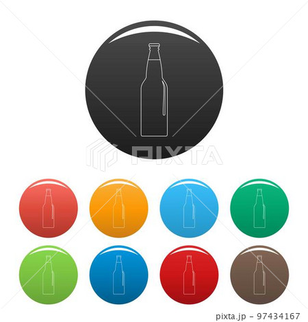 Closed bottle icon. Outline illustration of closed bottle vector icons set color isolated on white 97434167