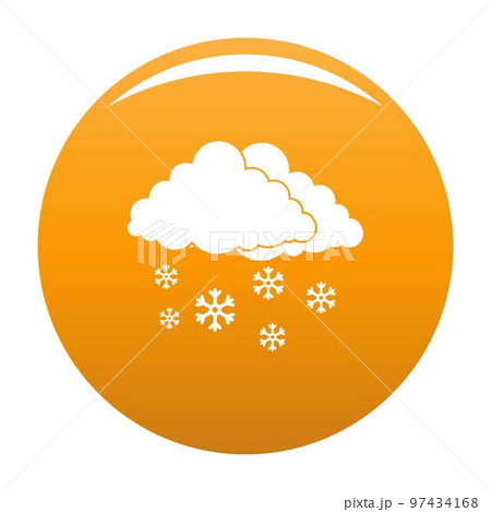 Snow cloud holiday icon. Simple illustration of snow cloud holiday vector icon for any design orange 97434168