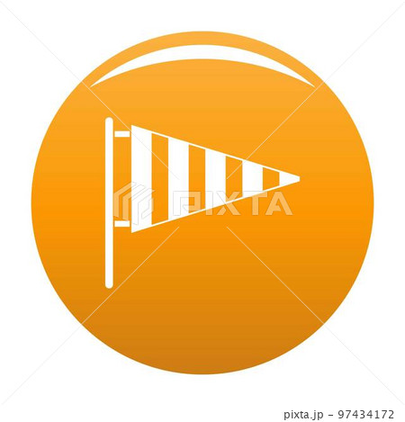 Meteorology windsock icon. Simple illustration of meteorology windsock vector icon for any design orange 97434172
