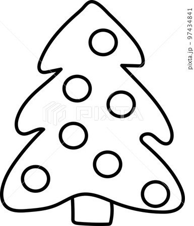 black outline of a Christmas tree isolated on a white background black outline of a Christmas tree isolated on a white background 97434841