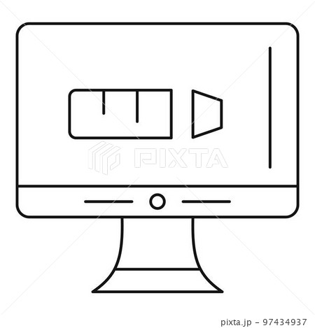 Internet social media icon. Outline internet social media vector icon for web design isolated on white background 97434937
