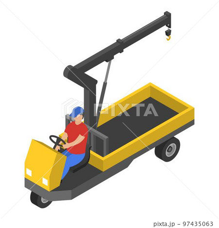 Bike crane icon. Isometric of bike crane vector icon for web design isolated on white background Bike crane icon. Isometric of bike crane vector icon for web design isolated on white background 97435063