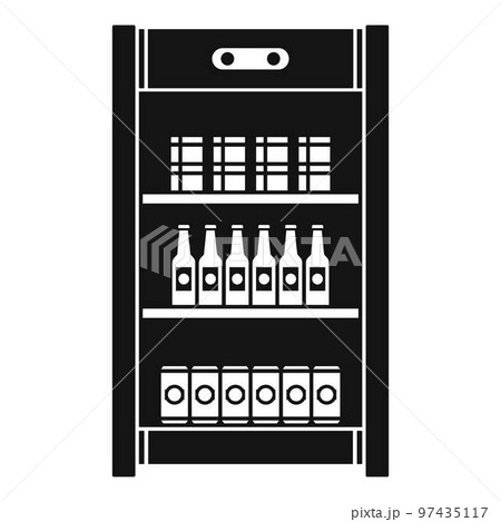 Drinks refrigerator icon. Simple illustration of drinks refrigerator vector icon for web design isolated on white background 97435117