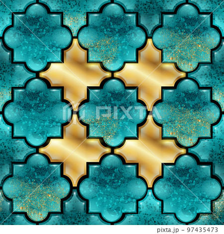 Morocco seamless pattern, turkey islamic texture traditional design, Marrakesh abstract ornament.  97435473