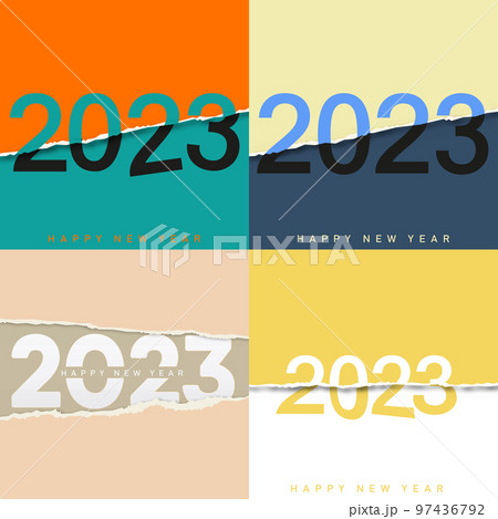 Set of Happy New Year 2023 templates. Vector Set of Happy New Year 2023 templates. Vector 97436792