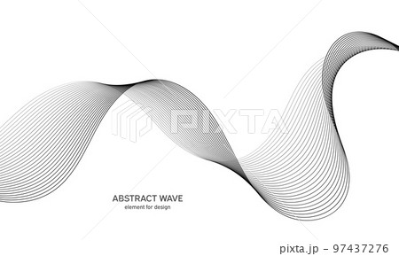 Abstract wave element for design. Digital frequency track equalizer. Stylized line art background. Vector illustration. Wave with lines created using blend tool. Curved wavy line, smooth stripe. Abstract wave element for design. Digital frequency track equalizer. Stylized line art background. Vector illustration. Wave with lines created using blend tool. Curved wavy line, smooth stripe. 97437276