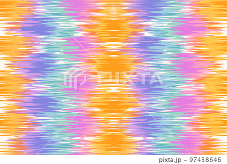 Vector vintage seamless pattern in Ikat style. Vector pattern for holidays in retro style. Vector vintage seamless pattern in Ikat style. Vector pattern for holidays in retro style. 97438646