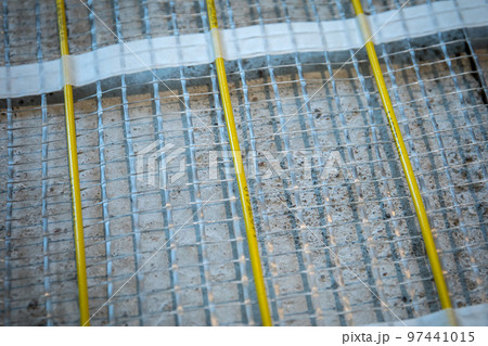 Heating cable for warm floor close-up detail 97441015