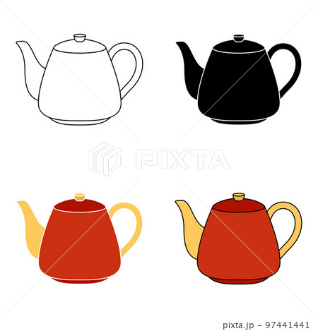 Teapot in flat style isolated 97441441
