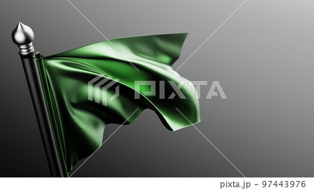 メタリックグリーンの旗 97443976