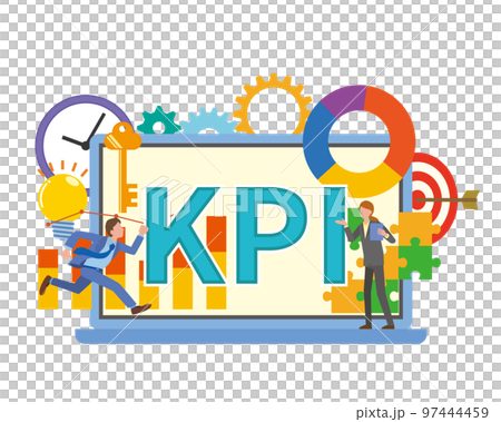 Image illustration of KPI key performance indicators 97444459
