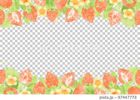 Gentle hand drawn strawberry frame illustration 97447778