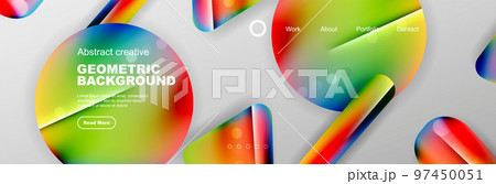 Overlapping geometric shapes background. 3D shadow effects and fluid gradients. Modern abstract forms Overlapping geometric shapes background. 3D shadow effects and fluid gradients. Modern abstract forms 97450051