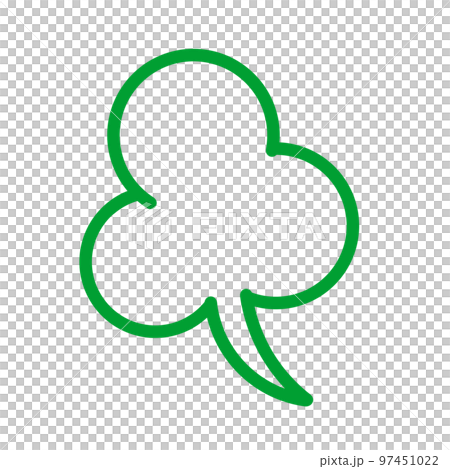 プンプンマークの線画　緑 97451022