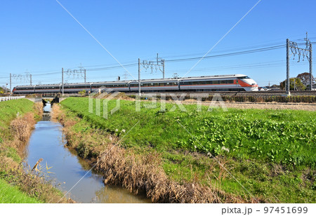 鉄道　私鉄　東武日光線　特急きぬ118号　100系　102F(春日部) 97451699