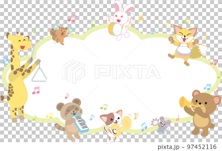 Animals' concert _ Speech bubble for title _ Yellow green 97452116