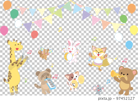 動物たちの音楽会_ガーランド_風船入り 97452127
