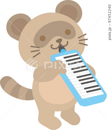 ピアニカを演奏するタヌキ ピアニカを演奏するタヌキ 97452240