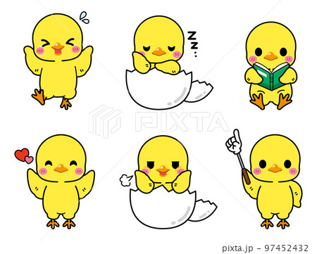 色々なポーズと表情をした可愛いひよこ(4) 色々なポーズと表情をした可愛いひよこ(4) 97452432