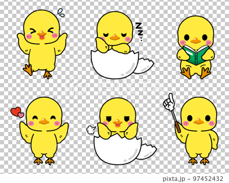 色々なポーズと表情をした可愛いひよこ(4) 色々なポーズと表情をした可愛いひよこ(4) 97452432