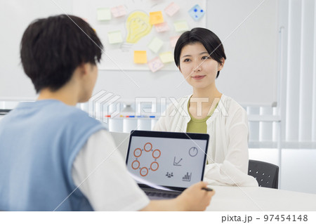 大学生　グループワークに取り組む学生 97454148