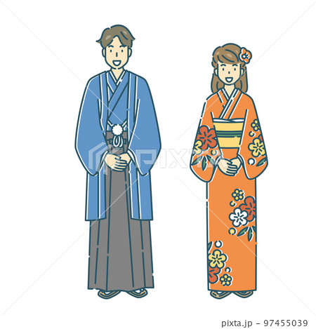 正月　着物　人物 97455039