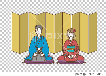 正月 着物 人物 正月 着物 人物 97455042