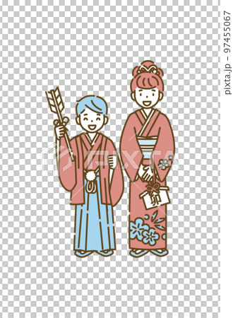 New Year's kimono person 97455067
