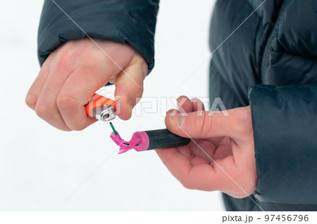 Guy Sets Fire to the Flash Noise Firecracker Outdoors Guy Sets Fire to the Flash Noise Firecracker Outdoors 97456796