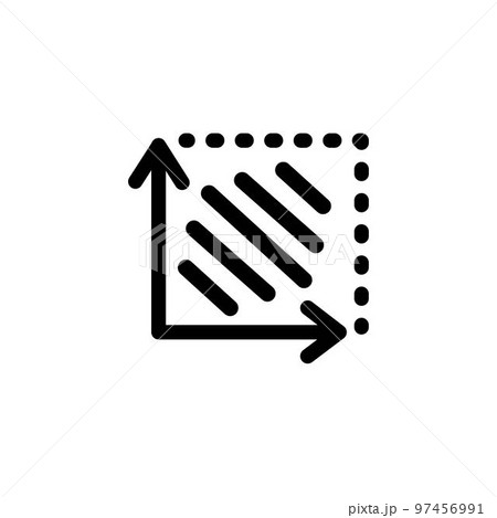 Square area icon. Coordinate axes sign. Coordinate system Flat math graph icon. Measuring land area. Place dimension pictogram. Vector outline illustration isolated on white background. Square area icon. Coordinate axes sign. Coordinate system Flat math graph icon. Measuring land area. Place dimension pictogram. Vector outline illustration isolated on white background. 97456991