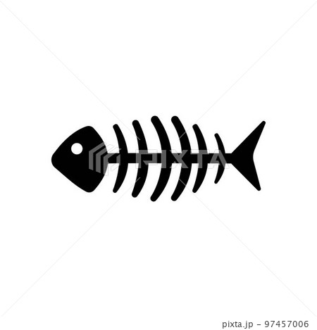 Fish bone vector icon. Vector illustration. Fish bone icon on white background 97457006
