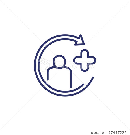 Rehab and recovery line icon on white 97457222