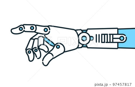 ロボットの指先。人工知能、AIがコンセプトのベクターイラスト素材。 97457817