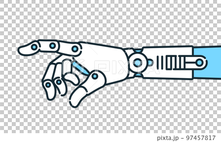 ロボットの指先。人工知能、AIがコンセプトのベクターイラスト素材。 97457817