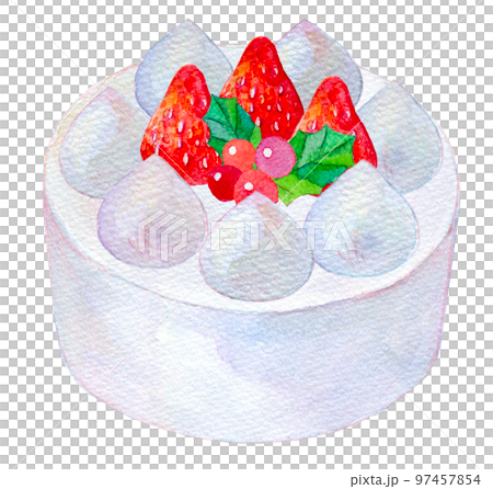 Christmas cake one-hole watercolor illustration 97457854