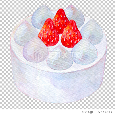 Christmas cake one-hole watercolor illustration 97457855