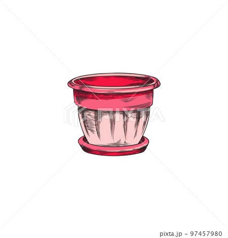 Flowerpot for house plants and kitchen herbs vector illustration isolated. Flowerpot for house plants and kitchen herbs vector illustration isolated. 97457980