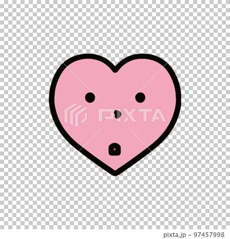 Illustration of a heart with a curious expression 97457998