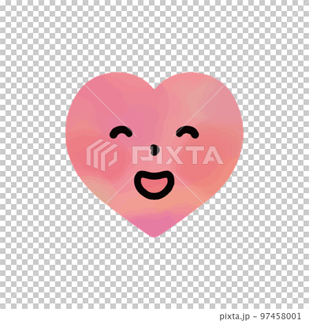 微笑的心圖水彩 97458001