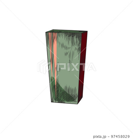 Hand drawn colorful empty flowerpot sketch style, vector illustration 97458029