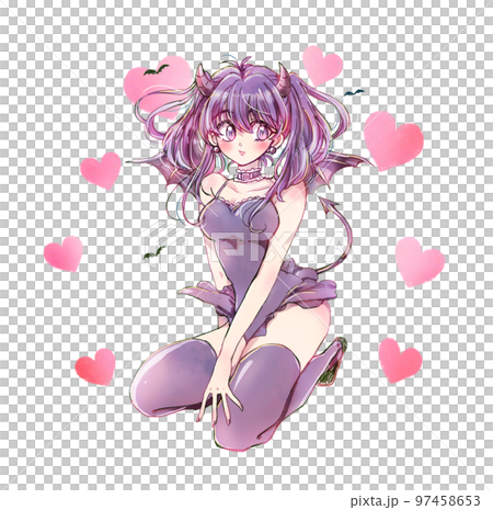 小悪魔風の女性 サキュバス ハート 小悪魔風の女性 サキュバス ハート 97458653