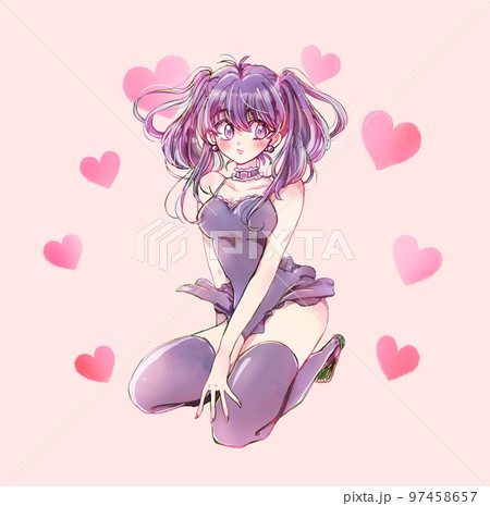 小悪魔風の女性 ハート 小悪魔風の女性 ハート 97458657