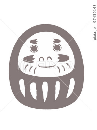 だるまグレー白　おきあがりこぼし　縁起物　 97459143