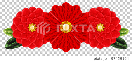 Decorative graphic of flowers made with Tsumami-zaiku Decorative graphic of flowers made with Tsumami-zaiku 97459164
