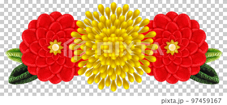 つまみ細工で作られた花の装飾グラフィック 97459167
