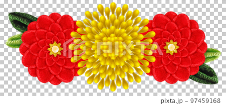 Decorative graphic of flowers made with Tsumami-zaiku Decorative graphic of flowers made with Tsumami-zaiku 97459168