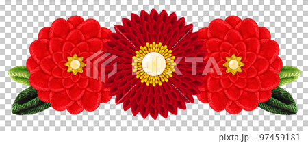 Decorative graphic of flowers made with Tsumami-zaiku Decorative graphic of flowers made with Tsumami-zaiku 97459181