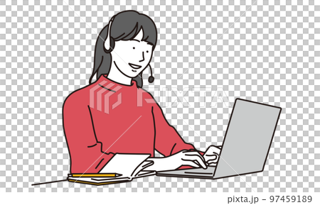 Asian woman having online meeting at home Asian woman having online meeting at home 97459189