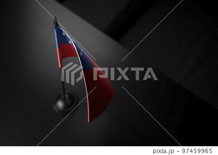 Small national flag of the Samoa on a black background Small national flag of the Samoa on a black background 97459965