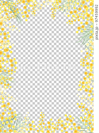 ミモザのベクターイラストフレーム背景 97459992
